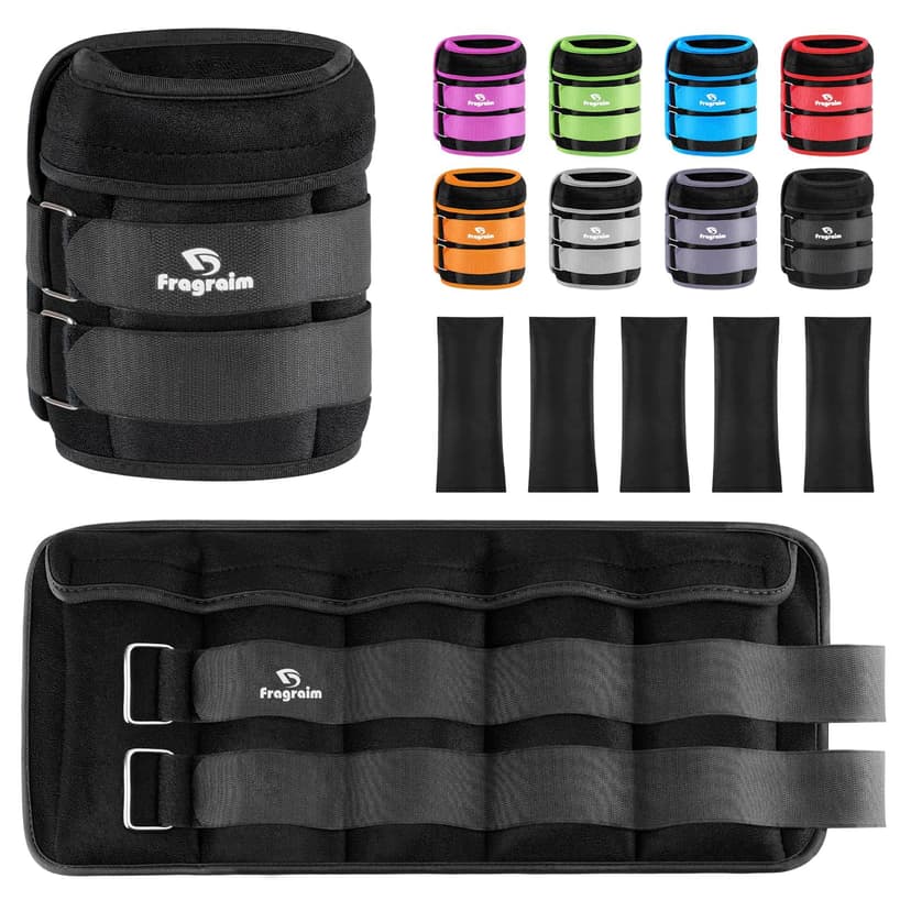 Fragraim Adjustable Ankle Weights 1-3/4/5/6/8/10/12/15/20 LBS Pair with Removable Weight for Jogging, Gymnastics, Aerobics, Physical Therapy