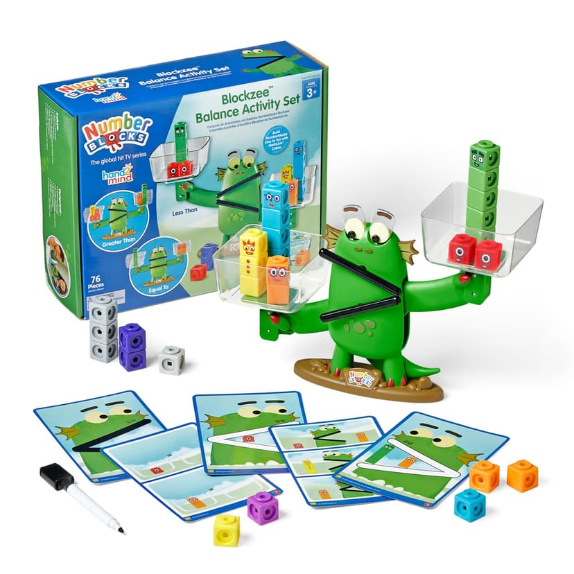 hand2mind Numberblocks Blockzee Balance Activity Set, Ages 3+ | Balance Scale, Educational Math Manipulatives, Numbers for Toddlers, Preschool Learning Activities, Birthday Gifts for Kids