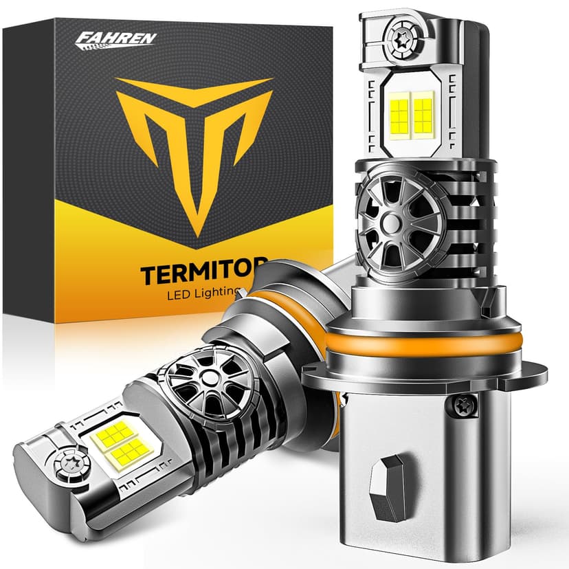 Termitor 2026 Latest 9007/HB5 Light Bulbs, 50,000LM Brightness High/Low Beam, 1:1 Mini Size 6500K Cool White IP68 Waterproof Automotive 9007 Fog Lights, 3-Minute Plug and Play Installation, Pack of 2