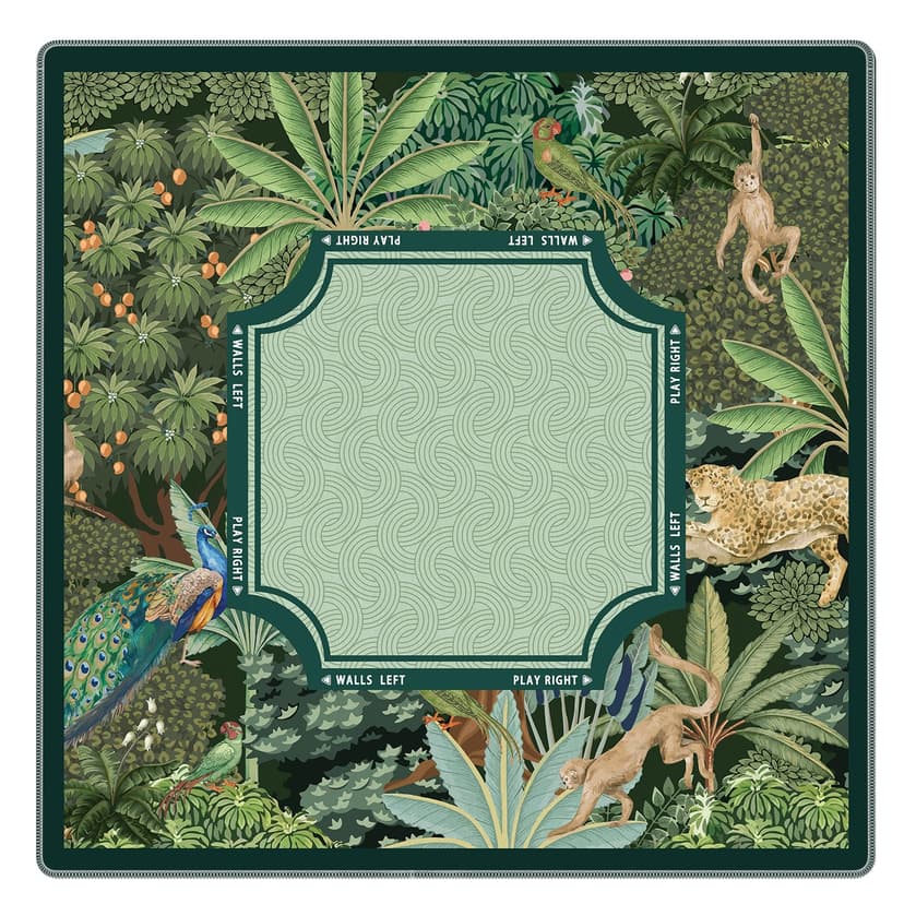 BNHJKFQZ Green Tropical Animal Mahjong Mat 31.5" x 31.5" | Jungle Animal Non-Slip Noise Reduction Mahjong Table Cover Accessories for Dominoes Poker Card Board and Tile Games Gifts