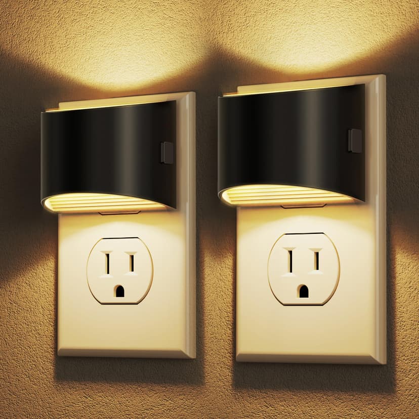 DORESshop Night Light, Night Lights Plug into Wall, Adjustable, 3000K | 3 Level Brightness Adjustable Night Light, Dusk to Dawn Sensor, Nightlights for Adults, Bedroom, Bathroom, Hallway, 2 packs