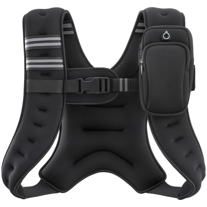 ZELUS Weighted Vest, 6lb/8lb/12lb/16lb/20lb/25lb/30lb Weight Vest with Reflective Stripe for Workout, Strength Training, Running, Fitness, Muscle Building, Weight Loss, Weightlifting