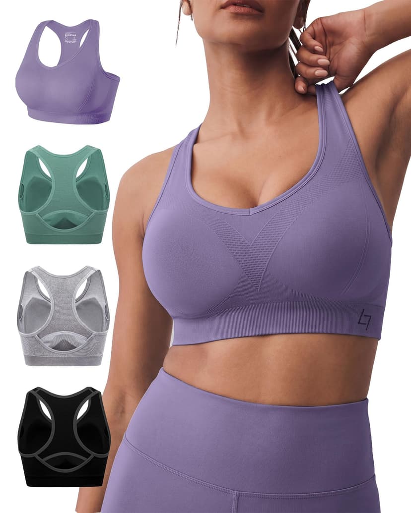 FITTIN Supportive Sports Bra for Large-Bust: 12-Hour Zero-Pressure Comfort | Full Coverage No Spillage Comfortable Fit Padded Racerback Sports Bras for Yoga Gym for C-DDD Cup Plus Size Women