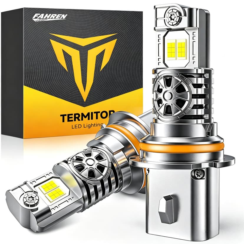 Termitor Upgraded 9004/HB1 Light Bulbs, 70,000LM 1000% Ultra Brightness, 70000+ Hours Lifespan, 1:1 Halogen Bulb Replacement Driving Light Bulbs, 6500K White Off-Road, Pack of 2