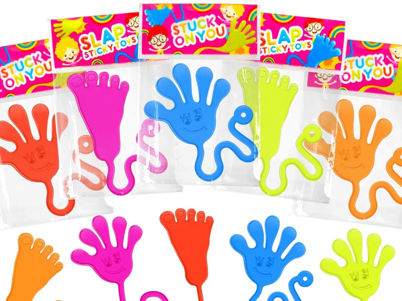 Large Sticky Hands Bulk Party Favors Supplies Toy Gifts for Kids (100 PCS), Birthday Goodie Bag Stuffer Fillers for Toddlers, Class Non Candy Treats Prizes Pinata Parade Throws Giveaways for Boy Girls