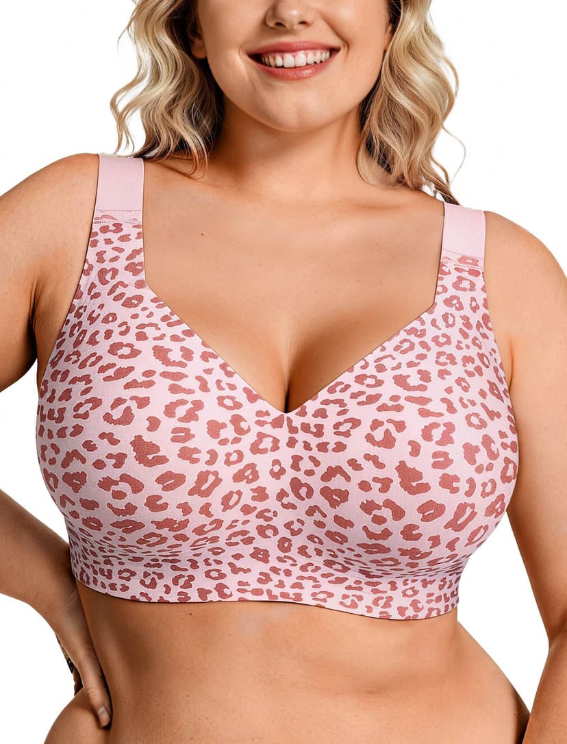 OEAK Womens Wireless Jelly Bra Plus Size Supportive Seamless Bras Full Coverage Push Up Comfortable No Underwire Tshirt Bras