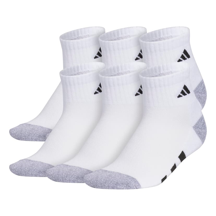 adidas Kids Athletic Cushioned 6-Pack Quarter Socks (Little Kid/Big Kid/Adult) | Boys & Girls, 6-Pack, Targeted Cushioning, Arch Support, Breathable Moisture-Wicking, Size Callout On Sole, All-Day Com