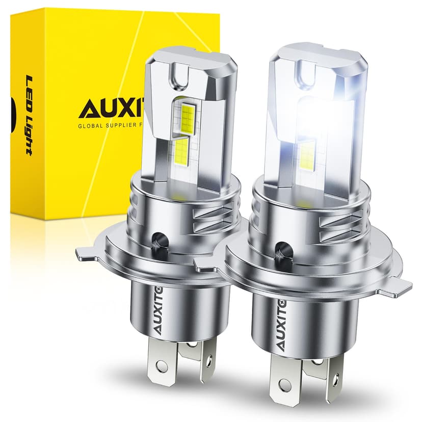 AUXITO H4 LED Bulbs 9003 HB2 Hi/Low Beam, 6500K Bright Lights, Pack of 2 | Plug and Play, Sleek & Futuristic Glow