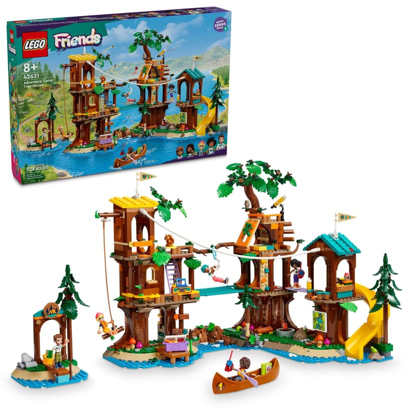 LEGO Friends Adventure Camp Tree House 42631 | Back to School Gift for Students, Building Toy, Girls & Boys, Ages 8+, Toy Figures & Playset, 1128 pieces, W/ 5 Minidolls