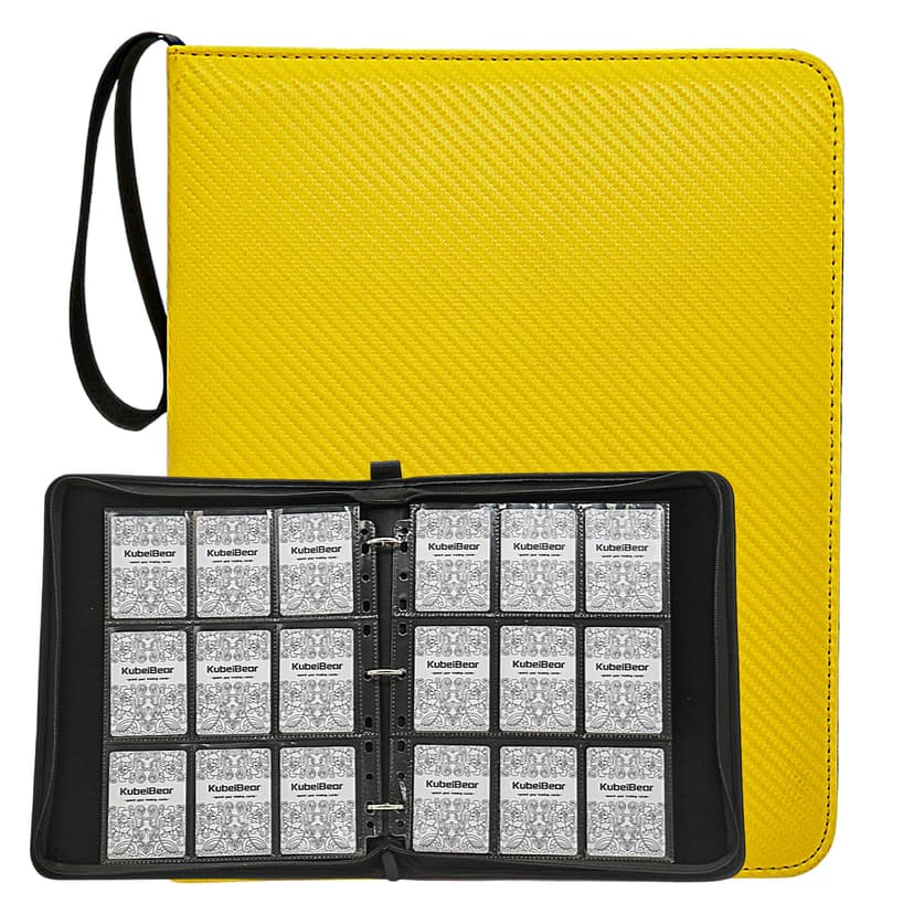 Card Binder – 720 Capacity, Zippered Trading Card Holder for MTG, Sports & Collectible Cards – Acid-Free, Durable & Travel-Friendly Storage (Yellow, 9 Pocket)