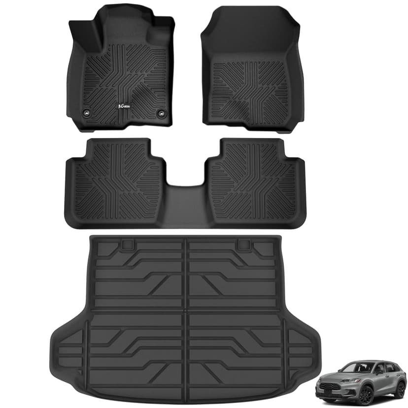 KARPAL Floor Mats for Honda HR-V 2027-2023 & Acura ADX 2025 2026 | All Weather, TPE Material, Custom Fit, Floor Liners, Car Mats, Cargo Mat, Trunk Mat, Easy Clean, Non-Slip