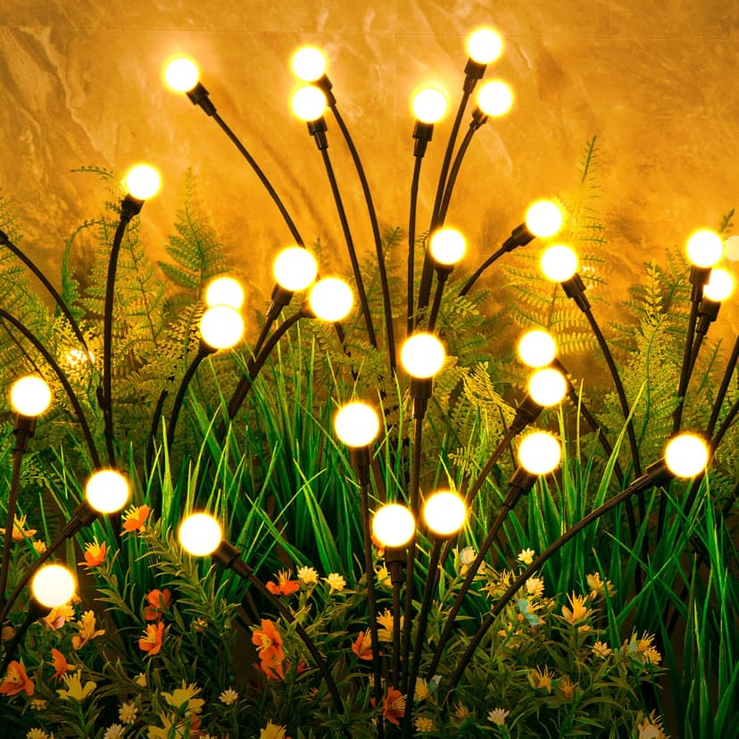 ASMAD Solar Lights Outdoor(6 Pack-48 LEDs),Solar Garden Lights,Fairy Lights | Firefly Light for Garden Decor, Outdoor lights, Outdoor Decor, Patio Decor, Gifts for Women, Gifts for Grandma, Big Bulb