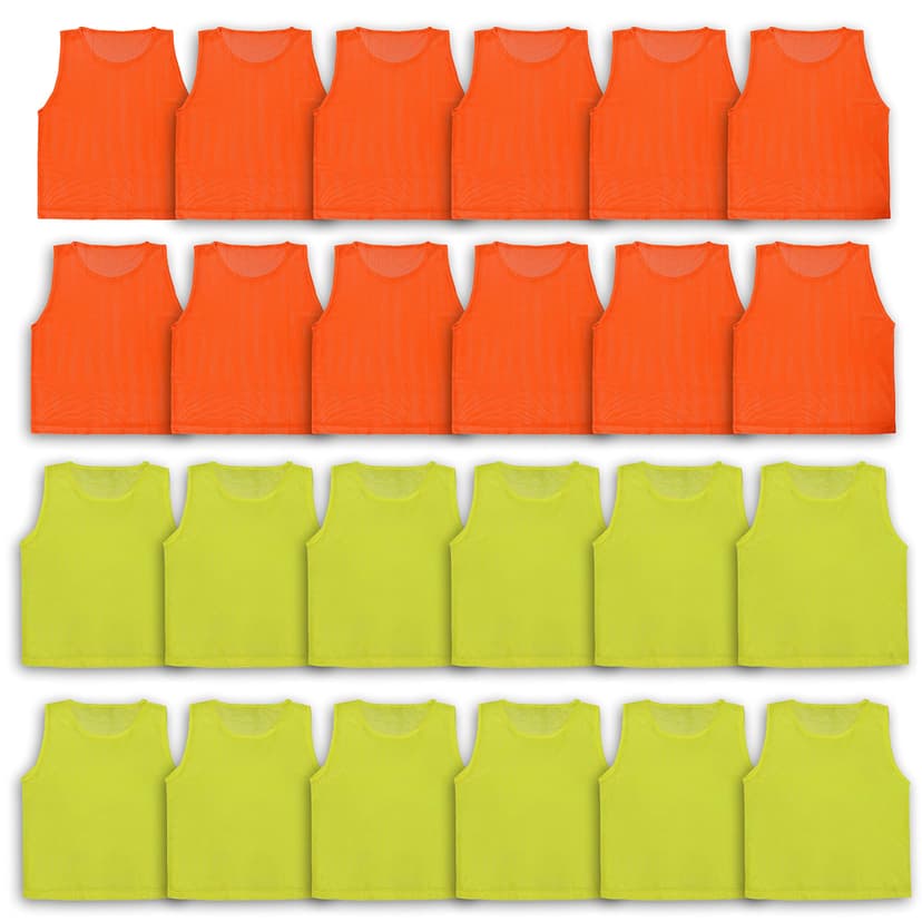 Athllete LITEMESH Pinnies (Set of 12/24 Practice Vests) Youth Pinnies, Pennies for Sports Youth, and Scrimmage Vests
