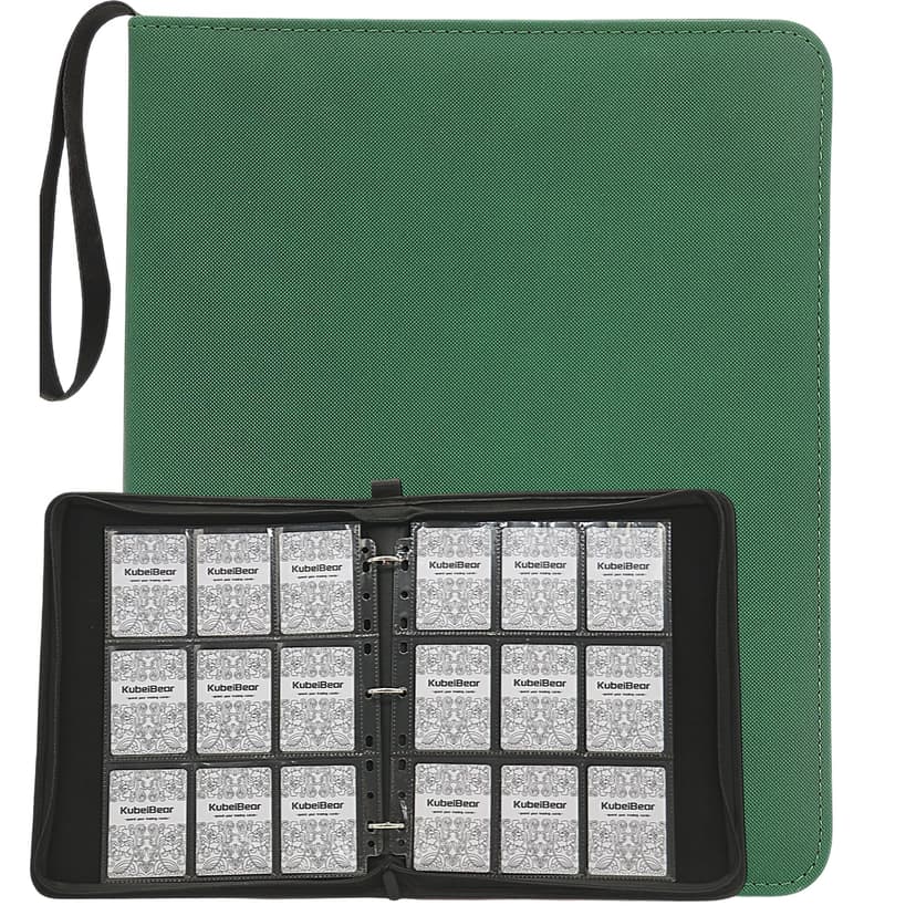 Card Binder – 720 Capacity, Zippered Trading Card Holder for MTG, Sports & Collectible Cards – Acid-Free, Durable & Travel-Friendly Storage (Green dots, 9 Pocke)