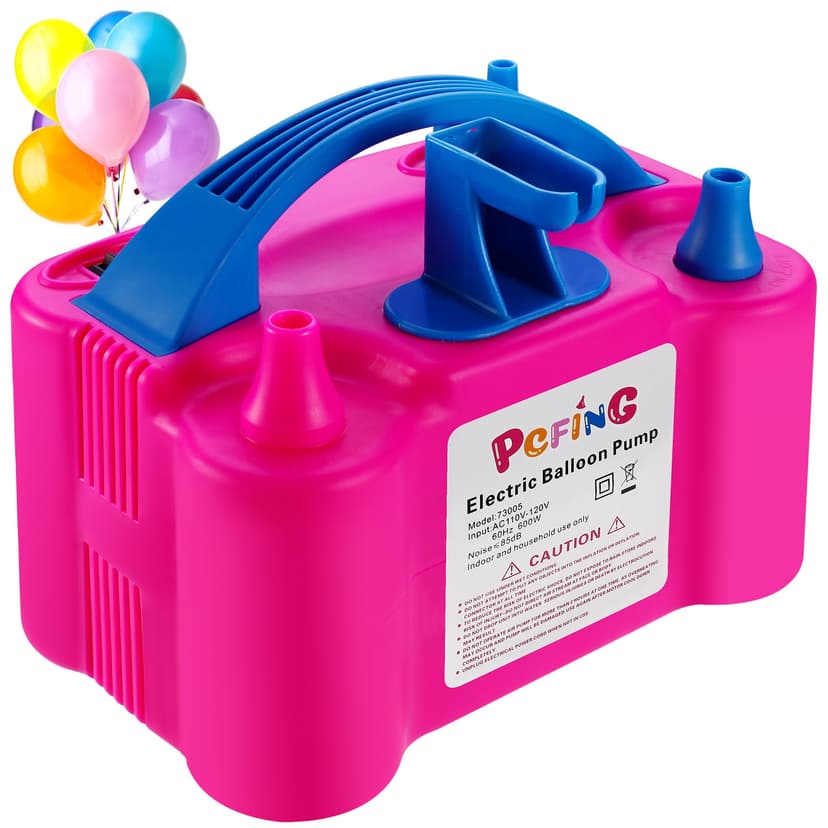PCFING Balloon Pump Electric and Balloon Tying Tool in One with Dual Nozzle | Pure Copper Motor, Portable Balloons Inflator Blower for Birthday Anniversary Gender Reveal Party Decorations