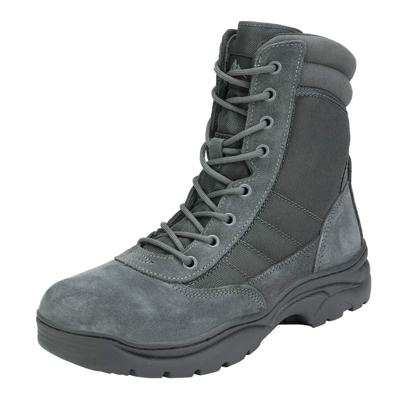 NORTIV 8 Men's Military Tactical Work Boots | Side Zipper Leather Motorcycle Combat Boots for Outdoor Work Hiking Tactical Use and Daily Wear Trooper