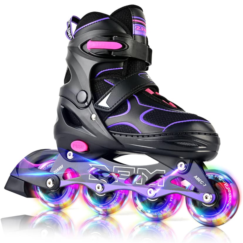 2PM SPORTS Inline Skates for Kids Girls Boys Ages 5-8 8-12 4-6 6-12 with Light Up Wheels, Adjustable Kids Roller Skates Blades for Adults Men Women Beginners Youths